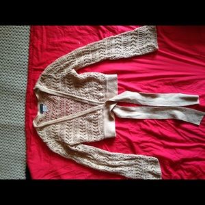 Wet seal xs crocheted cartigan with tie waist